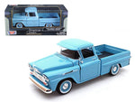 1958 Chevrolet Apache Fleetside Pickup Light Blue 1/24 Diecast Car Model by Motormax