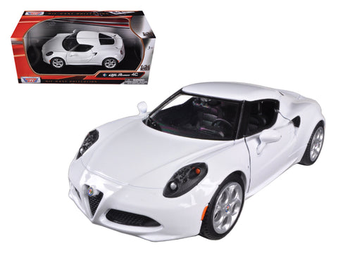 Alfa Romeo 4C White 1/24 Diecast Model Car by Motormax