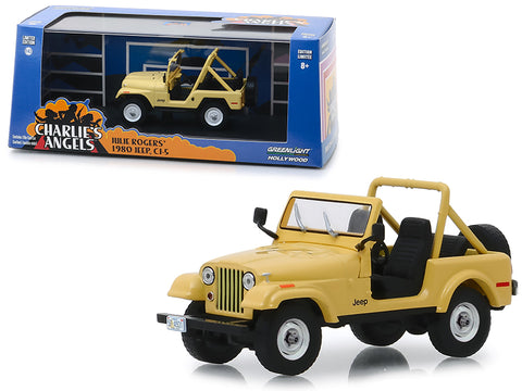 1980 Jeep CJ-5 Yellow (Julie Roger\'s) \"Charlie\'s Angels\" (1976-1981) TV Series 1/43 Diecast Model Car  by Greenlight