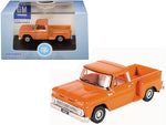 1965 Chevrolet C10 Stepside Pickup Truck Orange 1/87 (HO) Scale Diecast Model Car by Oxford Diecast