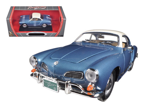 1966 VW Karmann Ghia Blue 1/18 Diecast Model Car by Road Signature