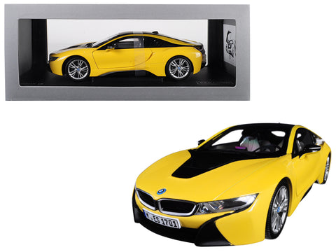 BMW i8 Speed Yellow with Black Top 1/18 Diecast Model Car by Paragon