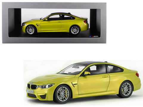 BMW M4 Coupe Austin Yellow with Carbon Top 1/18 Diecast Model Car by Paragon