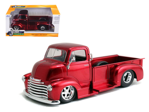 1952 Chevrolet COE Pickup Truck Red with Chrome Wheels 1/24 Diecast Model by Jada