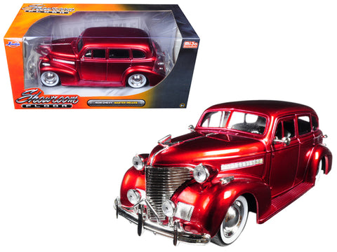 1939 Chevrolet Master Deluxe Red with baby Moon Wheels \"Showroom Floor\" 1/24 Diecast Model Car by Jada