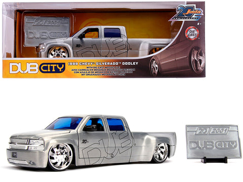 1999 Chevrolet Silverado Dooley Pickup Truck Raw Metal \"Dub City\" \"Jada 20th Anniversary\" 1/24 Diecast Model Car by Jada