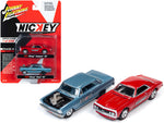 1965 Chevrolet Nova SS Blue Metallic and 1967 Chevrolet Camaso SS Red 2 piece Set \"Nickey\" Limited Edition to 2,244 pieces Worldwide 1/64 Diecast Model Cars by Johnny Lightning