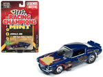 1970 Chevrolet Camaro Funny Car \"Jungle Jim\" Blue with Flames Limited Edition to 3,200 pieces Worldwide 1/64 Diecast Model Car by Racing Champions