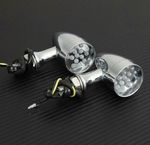 BLACK or CHROME LED Turn Signals Harley Dyna Super Wide Glide Low Rider Fat Street Bob