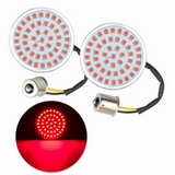 Bullet style LED Turn Signal Lights Fit for Harley Low rider Dyna (Red)