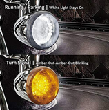 Street Glide 10-19 Bullet Style Front LED Turn Signal White Running Light - Amber