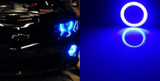 3.5" LED Bright White Fog Light Projector Car COB Blue Halo Ring