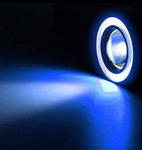 3.5" LED Bright White Fog Light Projector Car COB Blue Halo Ring