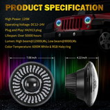 7" 3D RGB Halo LED Headlights For 1997-2020 Jeep Wrangler JK/TJ/LJ/JL & Jeep Gladiator JT