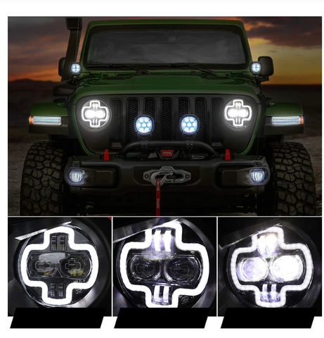 Newest 9" Round LED Halo Headlight With DRL & 4 Inch 30W LED Fog Lights For 2018-2020 Jeep Wrangler JL Sport & Jeep Gladiator JT Sport/Sport S