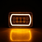 Jeep Truck Offroad 4"X6" Square High/Low Beam LED Headlight White DRL Waterproof