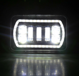 Jeep Truck Offroad 4"X6" Square High/Low Beam LED Headlight White DRL Waterproof