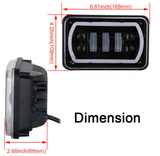 Jeep Truck Offroad 4"X6" Square High/Low Beam LED Headlight White DRL Waterproof