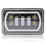 Jeep Truck Offroad 4"X6" Square High/Low Beam LED Headlight White DRL Waterproof