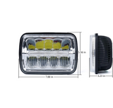 4 Pieces 7000 Evolution 5x7" CREE LED Headlight With High/Low Beam And DRL