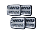 4 Pieces 7000 Evolution 5x7" CREE LED Headlight With High/Low Beam And DRL