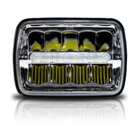 2 Pieces Square LED Headlight 7x6 5x7 Chrome Reflector Sealed Beam Replacement