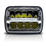 2 Pieces Square LED Headlight 7x6 5x7 Chrome Reflector Sealed Beam Replacement