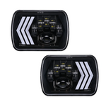 4 Pieces 5x7 " Inch Square Headlights With DRL Turning For Jeep Wrangler YJ Cherokee XJ Trucks