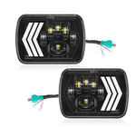 4 Pieces 5x7 " Inch Square Headlights With DRL Turning For Jeep Wrangler YJ Cherokee XJ Trucks