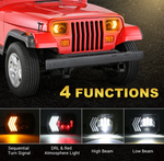 4 Pieces 5x7 " Inch Square Headlights With DRL Turning For Jeep Wrangler YJ Cherokee XJ Trucks
