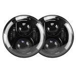 7 Inch 100W LED Headlights With White/White Halo Angel Eyes For 1997-2020 Jeep Wrangler JK/TJ/LJ/JL & Gladiator JT