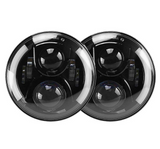 7 Inch 100W LED Headlights With White/White Halo Angel Eyes For 1997-2020 Jeep Wrangler JK/TJ/LJ/JL & Gladiator JT