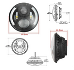 7 Inch 100W LED Headlights With White/White Halo Angel Eyes For 1997-2020 Jeep Wrangler JK/TJ/LJ/JL & Gladiator JT