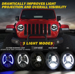 9" Round Dark Bat Series CREE LED Headlights With DRL For 2018+ Jeep Wrangler JL & Gladiator JT