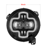 9" Round LED Halo High Low Beam Headlight With DRL Daytime Driving Lights Upgraded For 2018-2020 Jeep Wrangler JL And Jeep Gladiator JT