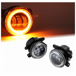 4" 60W CREE LED Fog Lights W/ Amber Halo Ring DRL
