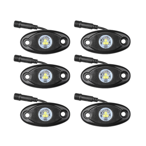 White or Blue 6 PCS CREE LED Rock Light Kits