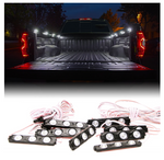 White 8 LED Rock Light Pods Truck Bed Lighting Kit W/ Switch