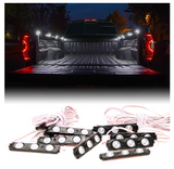 White 8 LED Rock Light Pods Truck Bed Lighting Kit W/ Switch