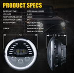 7" Prism Series 85W LED Headlights With DRL For 1997-2020 Jeep Wrangler JK/TJ/LJ/JL & Gladiator JT