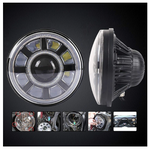 7'' Round LED Jeep Wrangler Headlights With Dual Halo DRL Turn Signal For Jeep JK/TJ/CJ/LJ