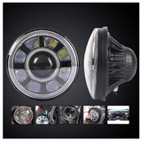 7'' Round LED Jeep Wrangler Headlights With Dual Halo DRL Turn Signal For Jeep JK/TJ/CJ/LJ