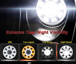 7'' Round LED Jeep Wrangler Headlights With Dual Halo DRL Turn Signal For Jeep JK/TJ/CJ/LJ
