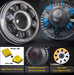 7'' Round LED Jeep Wrangler Headlights With Dual Halo DRL Turn Signal For Jeep JK/TJ/CJ/LJ