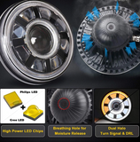 7'' Round LED Jeep Wrangler Headlights With Dual Halo DRL Turn Signal For Jeep JK/TJ/CJ/LJ