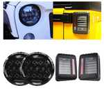 75W 7'' LED Headlight & Rear Brake Reverse Tail Light