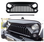 ABS Front Grill Matte Black Grille Hood Fit Jeep Wrangler JK 07-18
