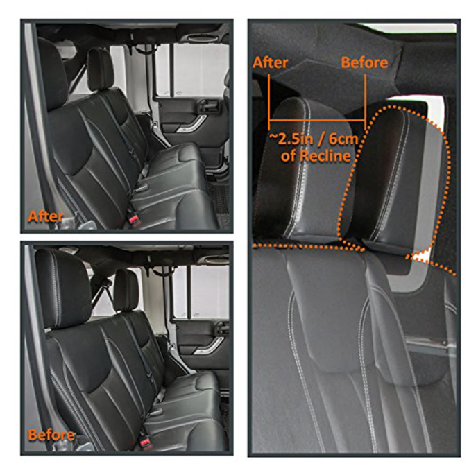 Jeep wrangler back seat recline clearance