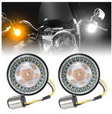 2 Inch Front LED Turn Signal & Running Light With Dual Contact For Motorcycle