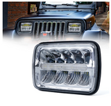 4 Pieces 7000 Evolution 5x7" CREE LED Headlight With High/Low Beam And DRL